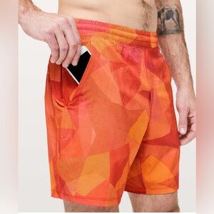 Lululemon Pace Breaker Short *Linerless 7" Updated Mesh Mash Orange Multi